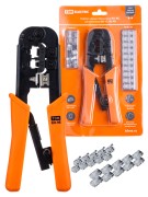 Набор: клещи обжимные KO-9E (RJ-11/45), наконечники RJ-11(10 шт), RJ-45(10 шт), «МастерЭлектрик» TDM Набор: клещи обжимные KO-9E (RJ-11/45), наконечники RJ-11(10 шт), RJ-45(10 шт), «МастерЭлектрик» TDM