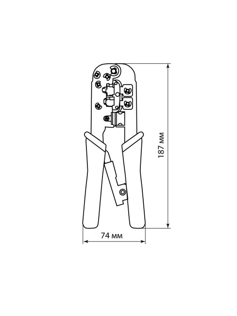 Набор: клещи обжимные KO-9E (RJ-11/45), наконечники RJ-11(10 шт), RJ-45(10 шт), «МастерЭлектрик» TDM