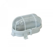 Светильник с решеткой Евро пластик/стекло IP53 E27 max 60Вт 184х115х90 овал белый НБП 01-60-002 ЭРА