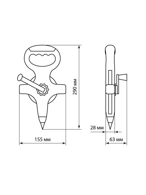 Мерная лента, 30 м х 13 мм, стальное полотно, открытый корпус, штык для фиксации "Рубин" TDM