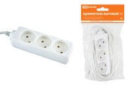 Удлинитель бытовой У3 3 гнезда, 1,5метра, без заземления, ПВС 2х0,75 мм2 10А/250В TDM Удлинитель бытовой У3 3 гнезда, 1,5метра, без заземления, ПВС 2х0,75 мм2 10А/250В TDM