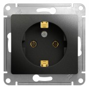GLOSSA Розетка с заземлением антрацит в рамку GLOSSA Розетка с заземлением антрацит в рамку