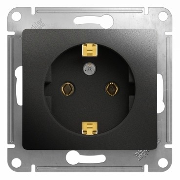GLOSSA Розетка с заземлением антрацит в рамку GLOSSA Розетка с заземлением антрацит в рамку