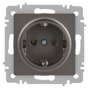 Розетка 1-м СП Accent 6-202-09 16А IP20 250В 2P+E Schuko титан Intro Б0063701 Розетка 1-м СП Accent 6-202-09 16А IP20 250В 2P+E Schuko титан Intro Б0063701