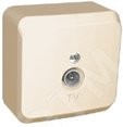 ЭТЮД Розетка телевизионная TV 0.7дБ наружная бежевая ЭТЮД Розетка телевизионная TV 0.7дБ наружная бежевая