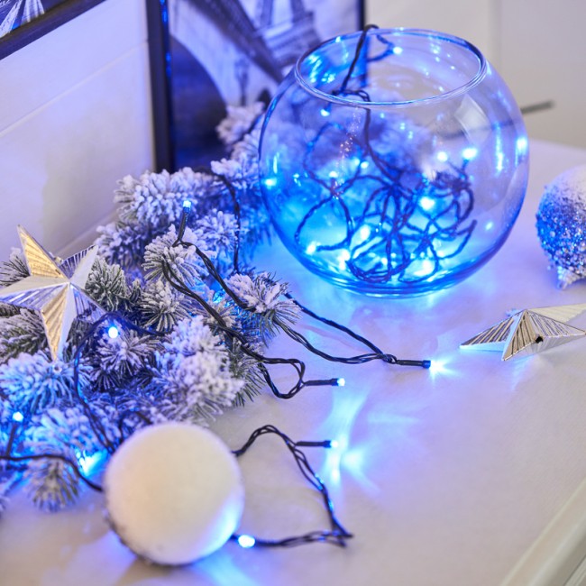 Гирлянда Твинкл Лайт 4 м, темно-зеленый ПВХ, 25 LED, цвет: Синий Гирлянда Твинкл Лайт 4 м, темно-зеленый ПВХ, 25 LED, цвет: Синий