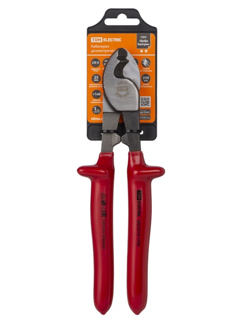 Кабелерез диэлектрический, 250 мм, 1000 В, CR-V, «ПрофиЭлектрик» TDM Кабелерез диэлектрический, 250 мм, 1000 В, CR-V, «ПрофиЭлектрик» TDM