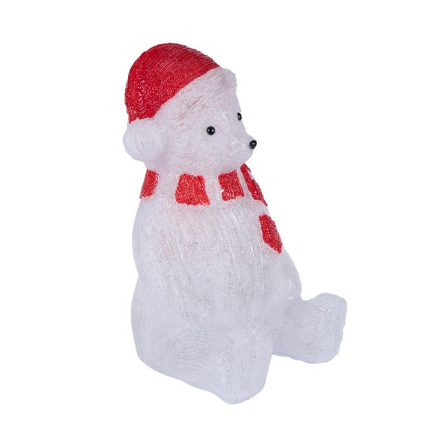 Акриловая светодиодная фигура Медвежонок в красном колпаке 56 см, 200 светодиодов, IP 65, понижающий трансформатор в комплекте, NEON-NIGHT Акриловая светодиодная фигура Медвежонок в красном колпаке 56 см, 200 светодиодов, IP 65, понижающий трансформатор в комплекте, NEON-NIGHT