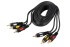 Шнур 3 RCA - 3 RCA, 3м, черный, Gold REXANT