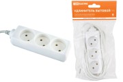 Удлинитель бытовой У3 3 гнезда, 3метра, без заземления, ПВС 2х0,75 мм2 10А/250В TDM Удлинитель бытовой У3 3 гнезда, 3метра, без заземления, ПВС 2х0,75 мм2 10А/250В TDM