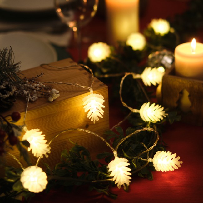 Гирлянда светодиодная Шишки 5 м, 30 LED, прозрачный ПВХ с контроллером, цвет свечения теплый белый NEON-NIGHT Гирлянда светодиодная Шишки 5 м, 30 LED, прозрачный ПВХ с контроллером, цвет свечения теплый белый NEON-NIGHT