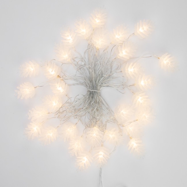 Гирлянда светодиодная Шишки 5 м, 30 LED, прозрачный ПВХ с контроллером, цвет свечения теплый белый NEON-NIGHT Гирлянда светодиодная Шишки 5 м, 30 LED, прозрачный ПВХ с контроллером, цвет свечения теплый белый NEON-NIGHT