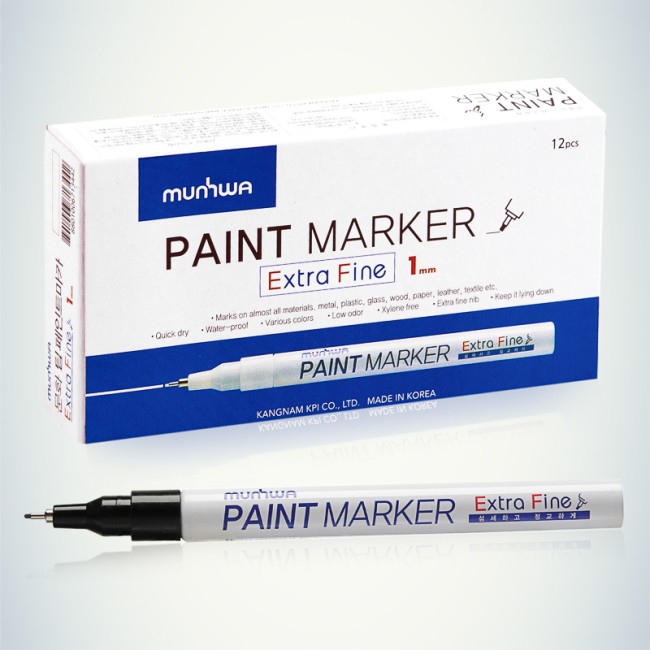 Маркер-краска Extra Fine Paint Marker 1мм, нитрооснова, черный MunHwa Маркер-краска Extra Fine Paint Marker 1мм, нитрооснова, черный MunHwa