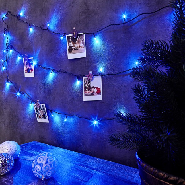 Гирлянда Твинкл Лайт 6 м, темно-зеленый ПВХ, 40 LED, цвет: Синий Гирлянда Твинкл Лайт 6 м, темно-зеленый ПВХ, 40 LED, цвет: Синий