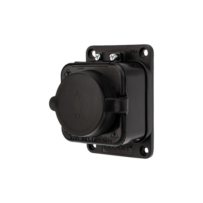 Розетка штепсельная влагозащищенная, с/з,16 А, IP54 каучук REXANT