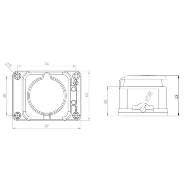 Розетка штепсельная влагозащищенная, с/з,16 А, IP54 каучук REXANT