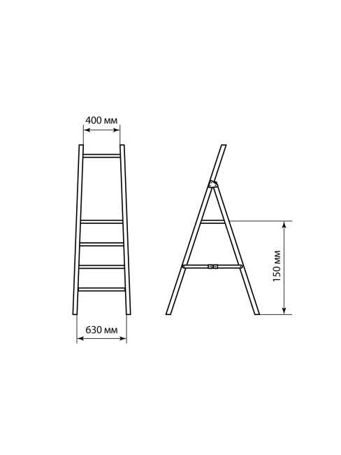 Стремянка диэлектрическая СД-1.5, 4 ступени, высота площадки 1,5 м, до 50 кВ, "ЭкспертЭлектрик" TDM