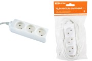 Удлинитель бытовой У3 3 гнезда, 5метров, без заземления, ПВС 2х0,75мм2 10А/250В TDM Удлинитель бытовой У3 3 гнезда, 5метров, без заземления, ПВС 2х0,75мм2 10А/250В TDM