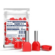 Наконечник штыревой втулочный изолированный двойн. НШВИ(2) 1.0-10 TOKOV ELECTRIC TKE-NSVI2-1.0-10-C13/50 Наконечник штыревой втулочный изолированный двойн. НШВИ(2) 1.0-10 TOKOV ELECTRIC TKE-NSVI2-1.0-10-C13/50