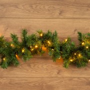 Еловый шлейф искусственный 2,7 м теплое белое свечение 80 LED Еловый шлейф искусственный 2,7 м теплое белое свечение 80 LED