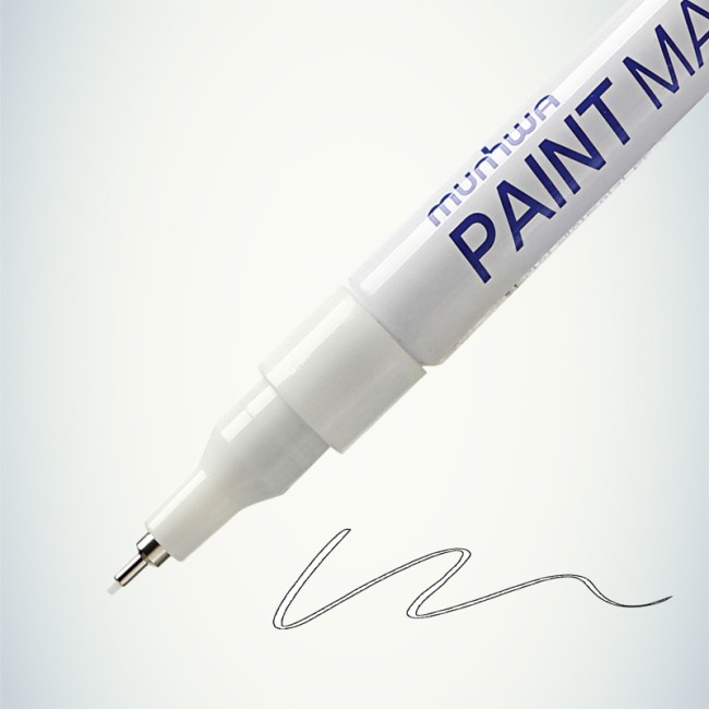 Маркер-краска Extra Fine Paint Marker 1мм, нитрооснова, белый MunHwa Маркер-краска Extra Fine Paint Marker 1мм, нитрооснова, белый MunHwa