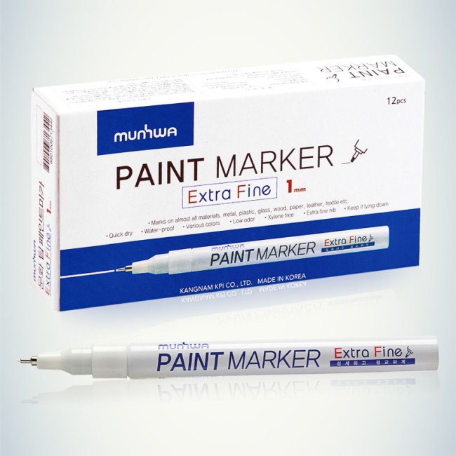 Маркер-краска Extra Fine Paint Marker 1мм, нитрооснова, белый MunHwa Маркер-краска Extra Fine Paint Marker 1мм, нитрооснова, белый MunHwa