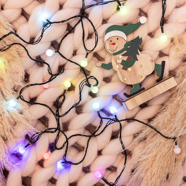 Гирлянда Шарики Ø15мм, 5м, темно-зеленый ПВХ, 30 диодов, цвет RGB Гирлянда Шарики Ø15мм, 5м, темно-зеленый ПВХ, 30 диодов, цвет RGB