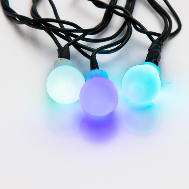 Гирлянда Шарики Ø15мм, 5м, темно-зеленый ПВХ, 30 диодов, цвет RGB Гирлянда Шарики Ø15мм, 5м, темно-зеленый ПВХ, 30 диодов, цвет RGB