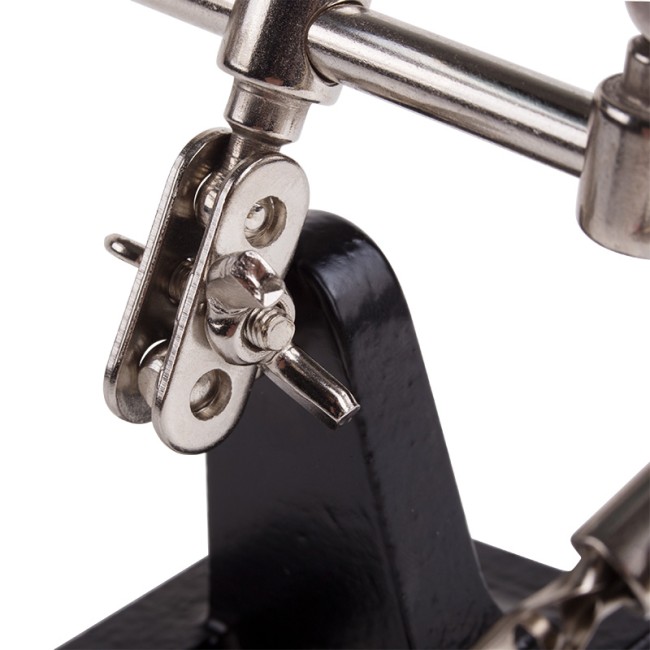 Держатель Третья рука, 2 зажима, лупа 60мм (2.5х), основание чугун REXANT Держатель Третья рука, 2 зажима, лупа 60мм (2.5х), основание чугун REXANT