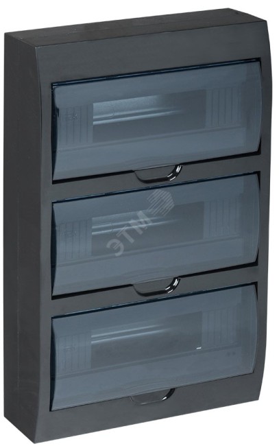 Корпус модульный пл. нав. ЩРН-П-36 черный IP41 IEK