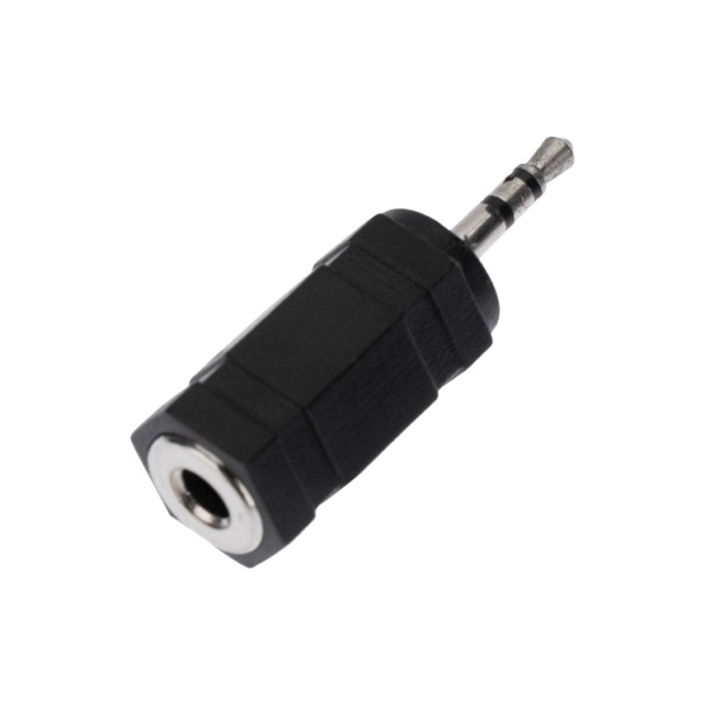 Переходник 2,5мм стерео штекер - 3,5мм стерео гнездо, пластик REXANT