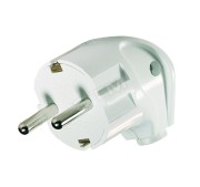 Вилка угловая с заземлением белая Вилка угловая с заземлением белая