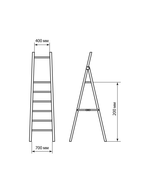 Стремянка диэлектрическая СД-2.0, 6 ступеней, высота площадки 2 м, до 50 кВ, "ЭкспертЭлектрик" TDM