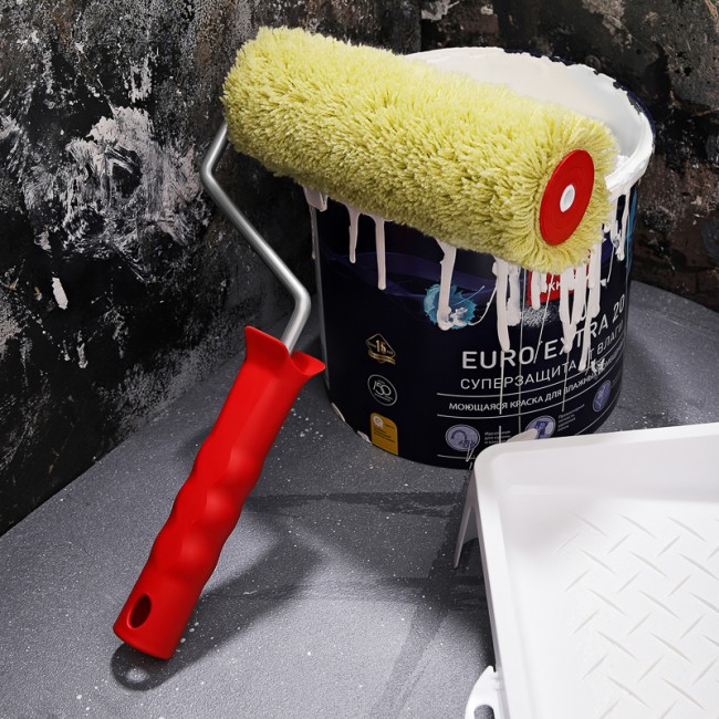 Валик полиакрил зеленый, ворс 18 мм, ширина ролика 180 мм, Ø 42 мм, бюгель 8 мм серия «Мастер» REXANT