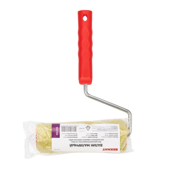 Валик полиакрил зеленый, ворс 18 мм, ширина ролика 180 мм, Ø 42 мм, бюгель 8 мм серия «Мастер» REXANT