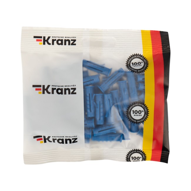 Дюбель распорный KRANZ 8х30, синий, пакет (50 шт./уп.)