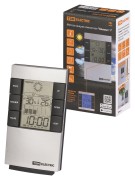 Метеостанция комнатная "Климат 1" вертикальная, термометр, гигрометр, будильник, серебро, TDM Метеостанция комнатная "Климат 1" вертикальная, термометр, гигрометр, будильник, серебро, TDM