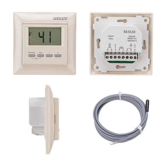 Терморегулятор цифровой RX-511H бежевый (совместим с Legrand серии Valena) REXANT Терморегулятор цифровой RX-511H бежевый (совместим с Legrand серии Valena) REXANT