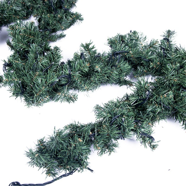 Еловый шлейф искусственный 2,7 м теплое белое свечение 80 LED Еловый шлейф искусственный 2,7 м теплое белое свечение 80 LED