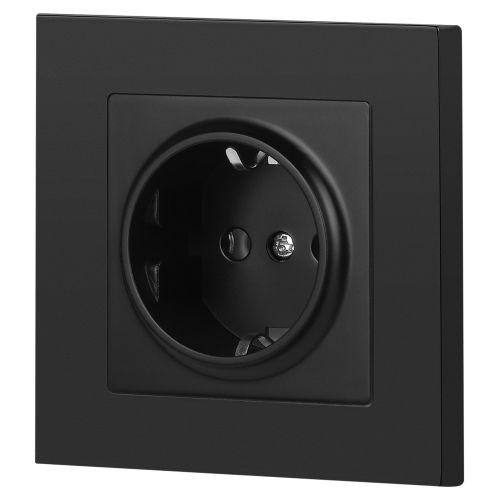 Розетка 1-м СП Accent 6-202-05 16А IP20 250В 2P+E Schuko антрацит Intro Б0063693 Розетка 1-м СП Accent 6-202-05 16А IP20 250В 2P+E Schuko антрацит Intro Б0063693