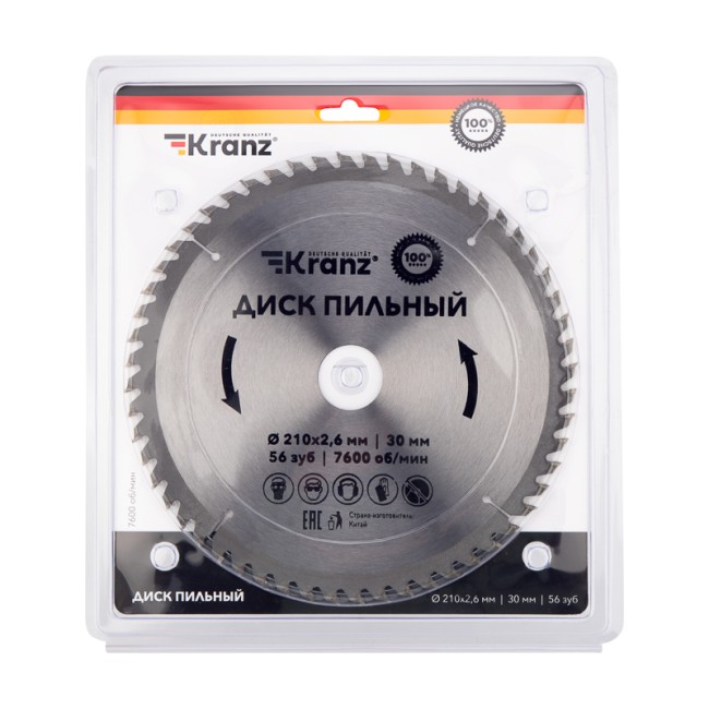 Диск пильный 210 мм х 56 зуб х 30 мм KRANZ Диск пильный 210 мм х 56 зуб х 30 мм KRANZ