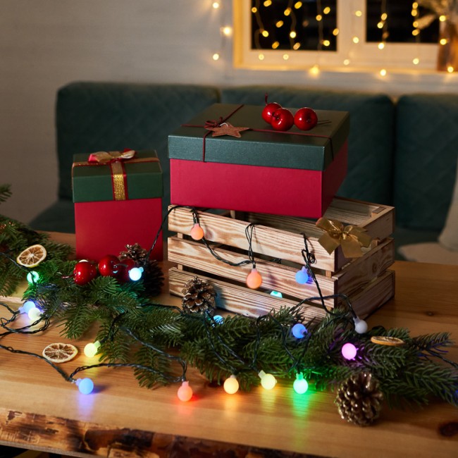 Гирлянда Шарики Ø18мм, 5м, темно-зеленый ПВХ, 30 диодов, цвет RGB Гирлянда Шарики Ø18мм, 5м, темно-зеленый ПВХ, 30 диодов, цвет RGB