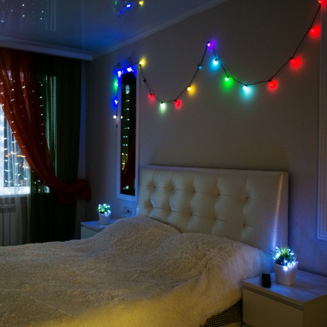 Гирлянда Шарики Ø18мм, 5м, темно-зеленый ПВХ, 30 диодов, цвет RGB Гирлянда Шарики Ø18мм, 5м, темно-зеленый ПВХ, 30 диодов, цвет RGB