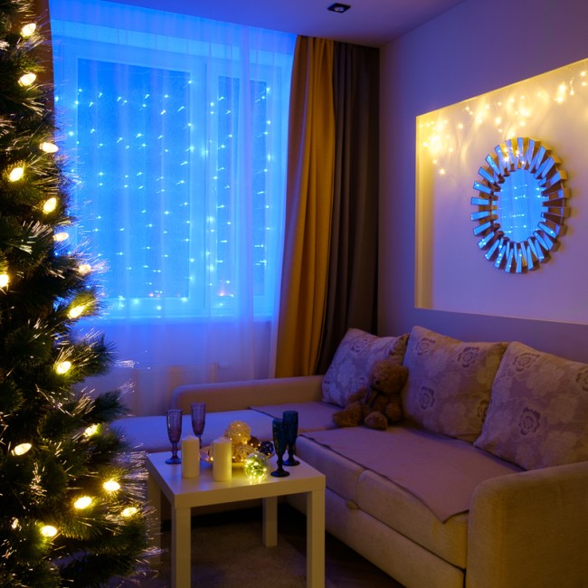 Гирлянда Твинкл Лайт 15 м, темно-зеленый ПВХ, 120 LED, цвет синий Гирлянда Твинкл Лайт 15 м, темно-зеленый ПВХ, 120 LED, цвет синий