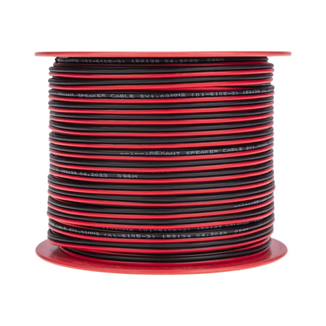 Кабель акустический 2х1,00мм², красно-черный, 100м REXANT Кабель акустический 2х1,00мм², красно-черный, 100м REXANT