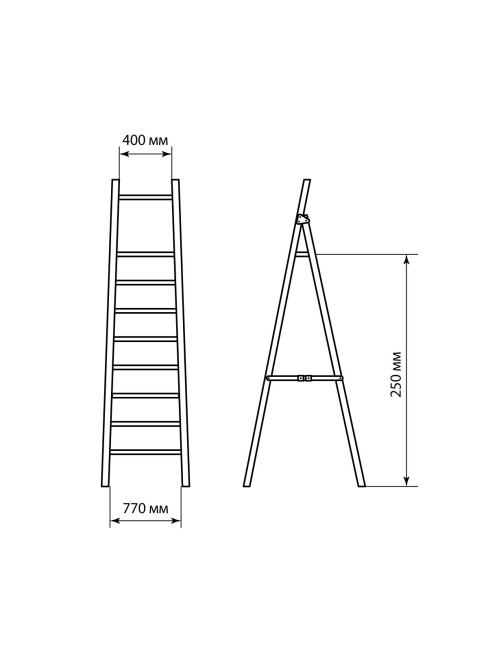 Стремянка диэлектрическая СД-2.5, 8 ступеней, высота площадки 2,5 м, до 50 кВ, "ЭкспертЭлектрик" TDM
