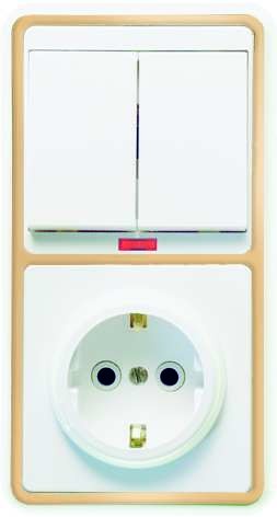 Блок БКВР-055 Бэлла (2-кл. выкл. с инд. + розетка с заземл.) зол. Кунцево 5834 Блок БКВР-055 Бэлла (2-кл. выкл. с инд. + розетка с заземл.) зол. Кунцево 5834