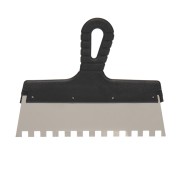 Шпатель фасадный REXANT 250 мм зуб 10х10 нержавеющая сталь, пластмассовая ручка Шпатель фасадный REXANT 250 мм зуб 10х10 нержавеющая сталь, пластмассовая ручка