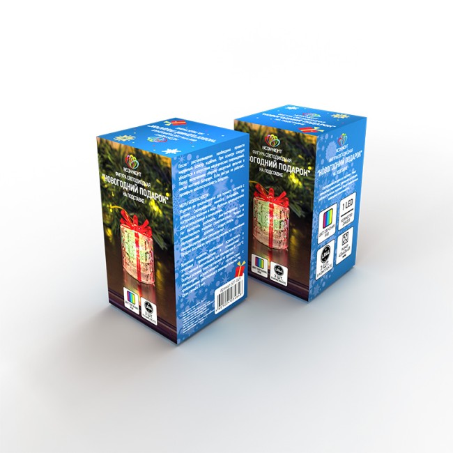 Фигура светодиодная на подставке Новогодний подарок, RGB Фигура светодиодная на подставке Новогодний подарок, RGB