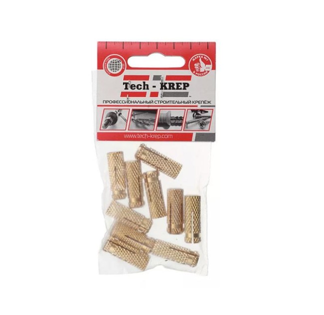 Анкер забивной М6 латунь (пакет) (уп.10шт) Tech-Krep/Zitar 106744